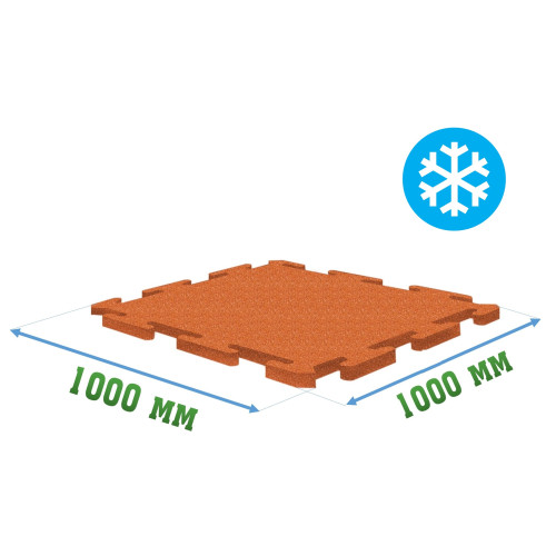 Резиновое покрытие 1000x1000x10мм Puzzle для холодных помещений - Ice