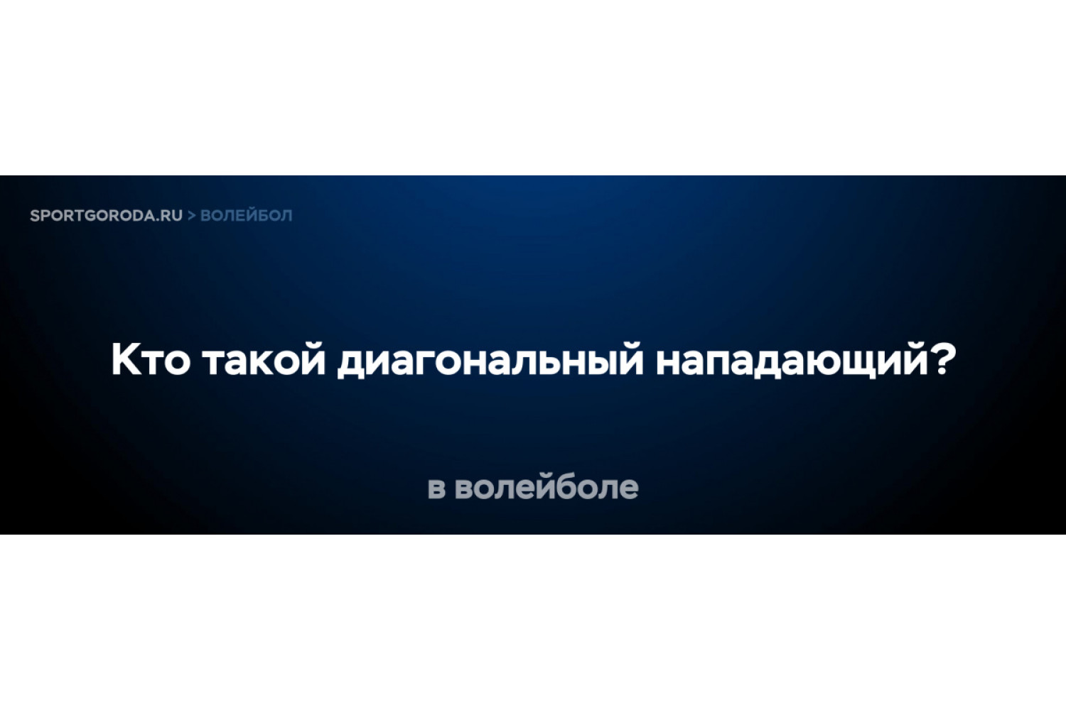 Кто такой диагональный нападающий в волейболе?